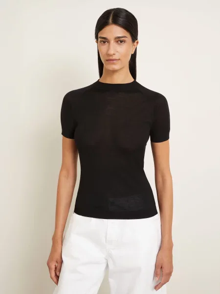 Alaïa Úpletové Tričko černá