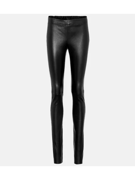 Leggings Joseph din piele negru