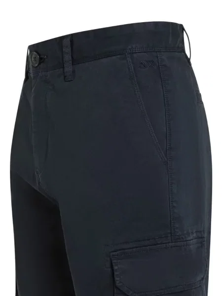 Pantaloni scurți cargo Sun68 cu broderie albastru