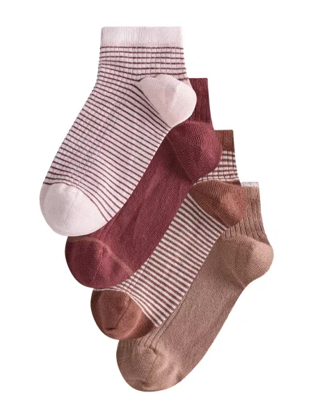 Next Șosete maro / brocart / roz pastel / burgundy roșu