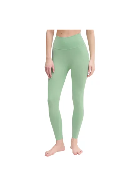 Casall legginsy do jogi Scallop gładkie zielony