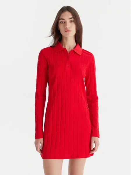 Calvin Klein Jeans sukienka mini rozkloszowana czerwony