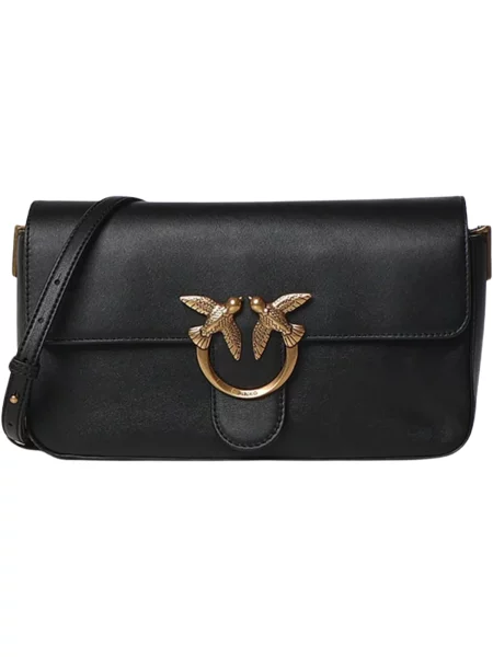Pinko crossbody kabelka dámska kožená čierna