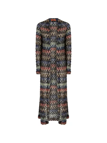 Lung cardigan Missoni din dantelă albastru