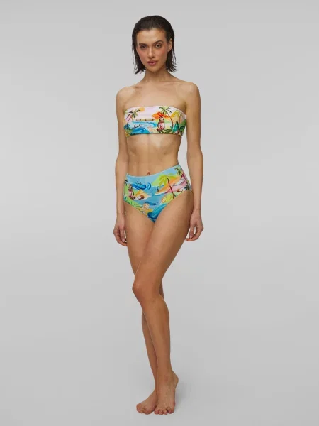 Seafolly Dół Od Bikini Z Wysokim Stanem South Pacific blau pomarańczowy