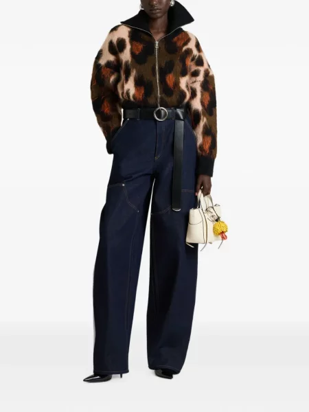 Pulover Givenchy cu model leopard din jacard negru