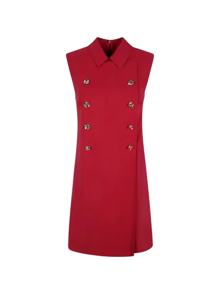 Rochie mini Chiara Boni La Petite Robe fără mâneci cu două rânduri de nasturi roșu