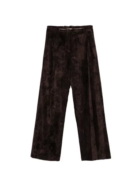 Pantaloni palazzo Alysi de catifea cord maro