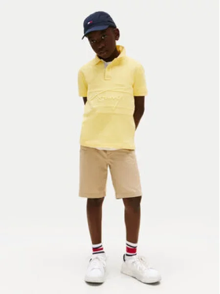 Tommy Hilfiger Polo marškinėliai Flag Regular Fit geltona