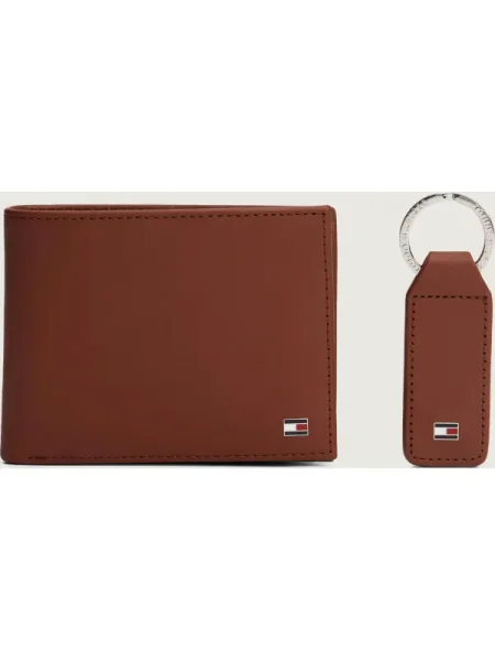 Tommy Hilfiger De piele portofel + breloc maro