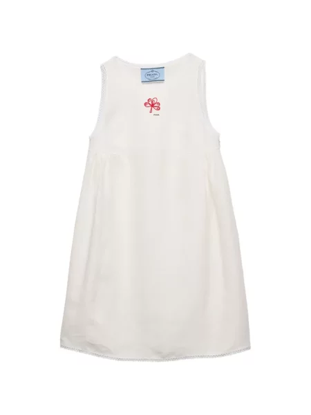 Rochie mini Prada din canvas alb