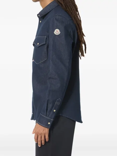 Traper košulja Moncler s autogramom plava