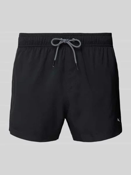 Kąpielówki Puma z nadrukiem z kieszeniami bocznymi czarne