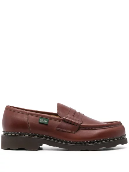 Pantofi loafer Paraboot din piele cu autograf maro