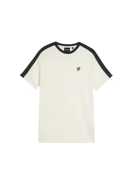 T-shirt z kontrastowymi paskami Lyle & Scott biała