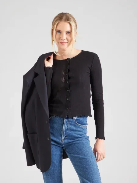 PIECES Geacă tricotată negru
