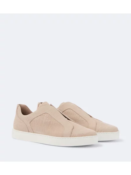 Chiloți Manolo Blahnik din piele slip-on bej