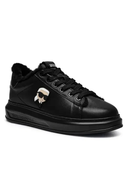 Karl Lagerfeld De piele sneakers KAPRI | shearling negru