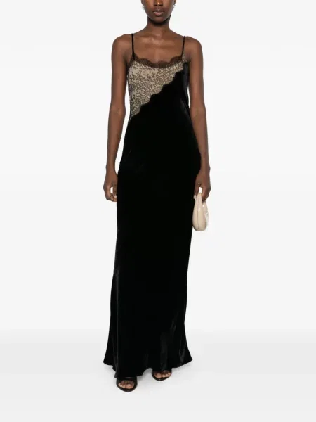 Rochie maxi Stella Mccartney de catifea negru