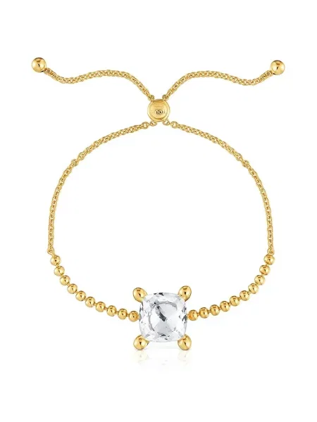 Позлатена сребърна гривна Tous Color White бяло