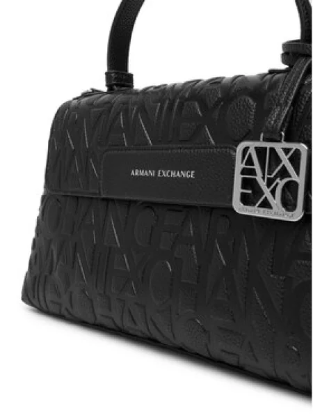 ARMANI EXCHANGE Ručna torbica LIZ PEBBLE / srebro crna
