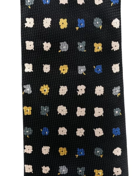 Hedvábná květinová kravata Versace Pre-owned s potiskem černá