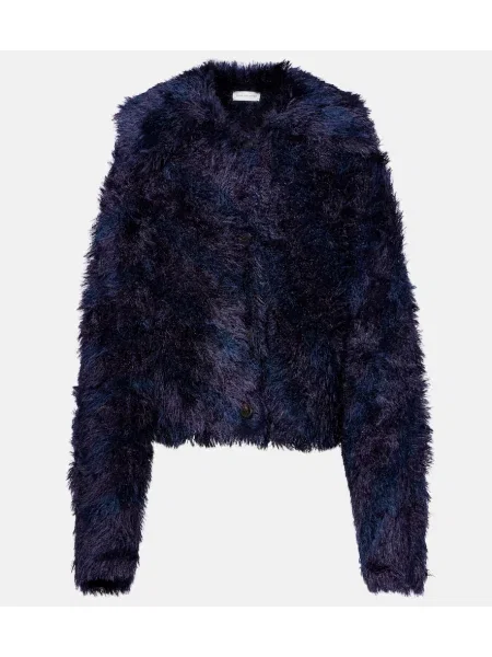 Kardigan Dries Van Noten wełniany fioletowy