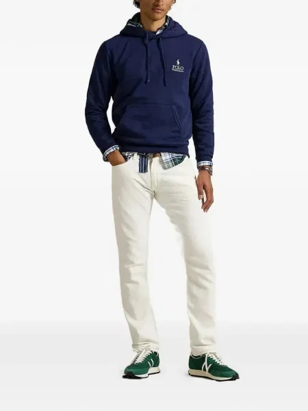 Kołnierzykowy polo Polo Ralph Lauren z frędzli w paski czerwone