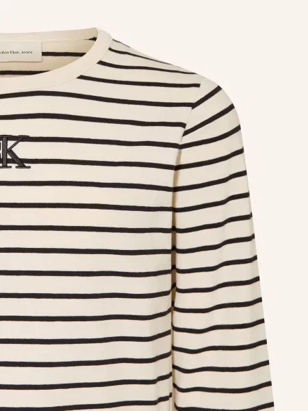 Calvin Klein Koszulka Z Długim Rękawem weiss czarna