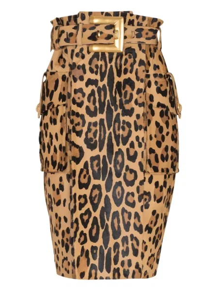Fustă Balmain cu imagine cu model leopard