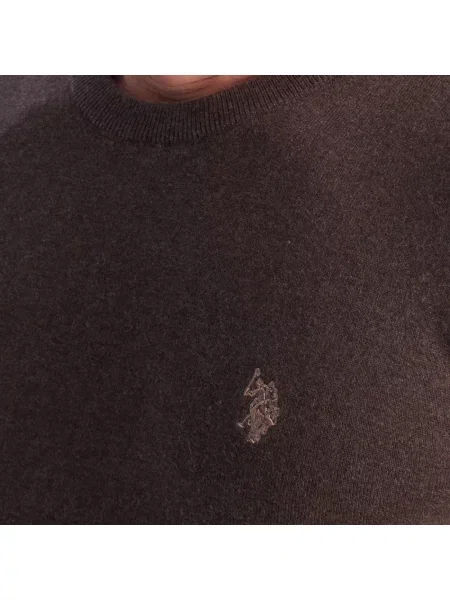 Dzianinowy sweter U.s Polo Assn. brązowy