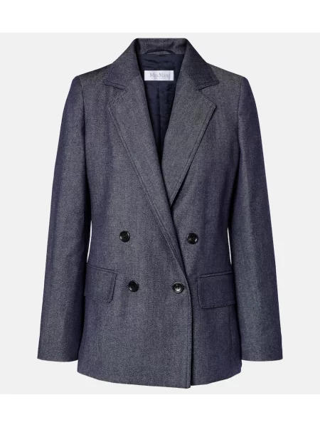 Geacă Max Mara de lână albastru