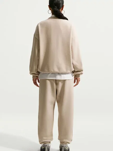 Nike Sportswear bluza oversize z bawełną Studio Fleece beżowa