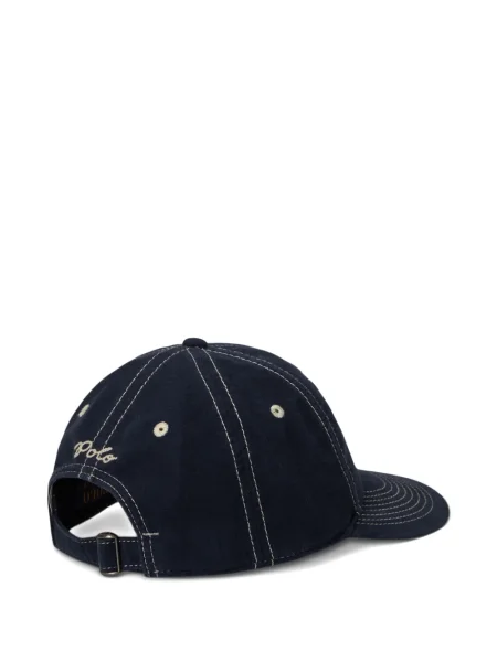 Krótka czapka z daszkiem Polo Ralph Lauren w jodełkę jednorzędowa niebieska