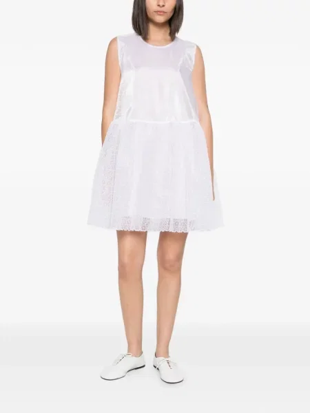 Rochie mini Cecilie Bahnsen fără mâneci alb