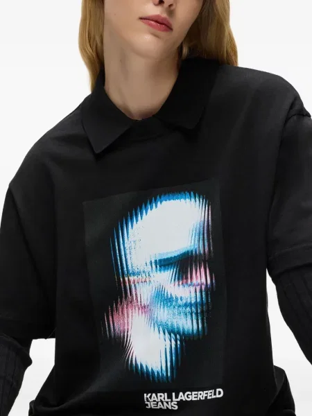 Μπλούζα Karl Lagerfeld Jeans μαύρο