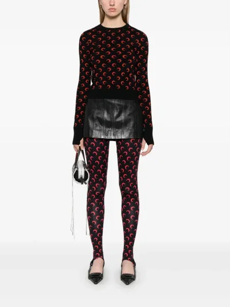 Leggings Marine Serre din jerseu negru