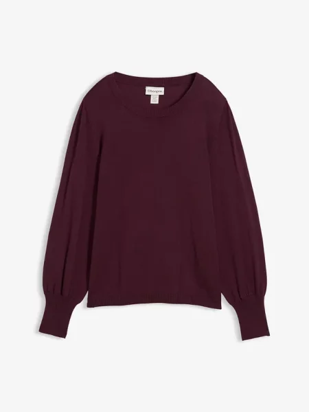 Sweter z balonowymi rękawami czerwony