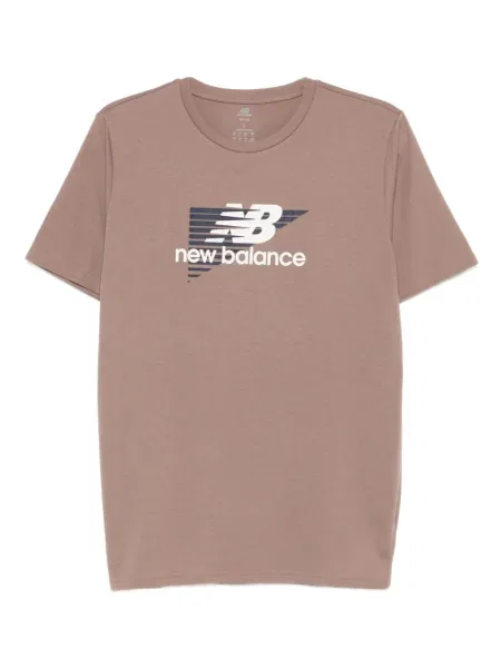 Top sport New Balance cu broderie maro