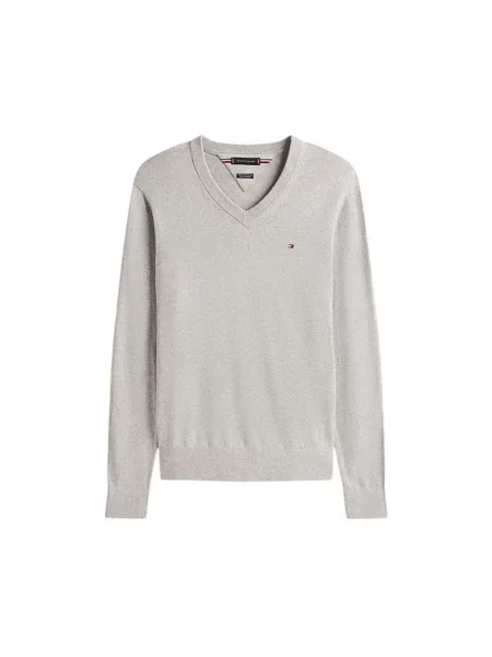 Tommy Hilfiger sweter z domieszką kaszmiru lekki szary