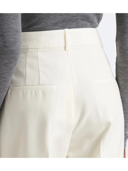 Pantaloni Róhe de lână conici alb