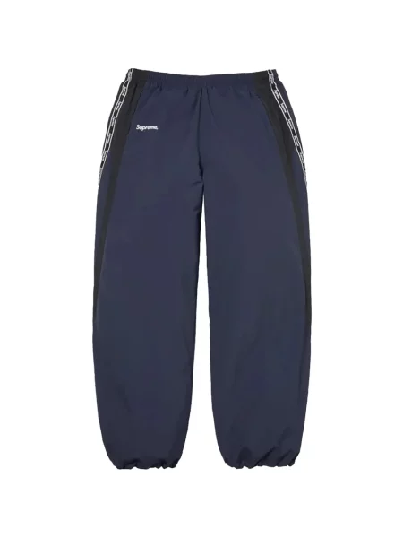 Pantaloni Supreme alergare cu autograf albastru