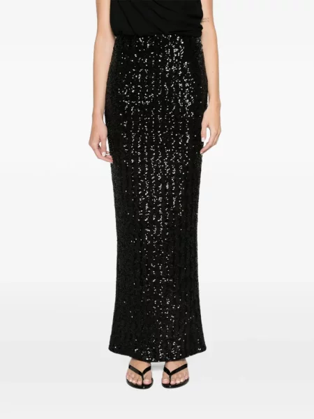 Fusta maxi Balmain cu paiete negru