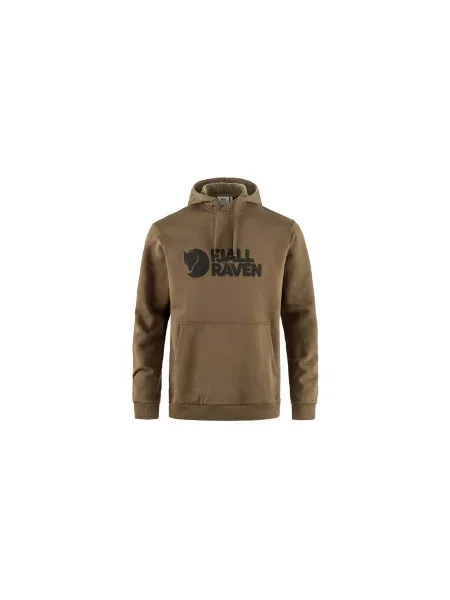 Fjällräven Logo Hoodie M Wood Brown Mężczyźni Bluzy i bluzy z kapturem Fjällräven Brązowy Size: S czarna