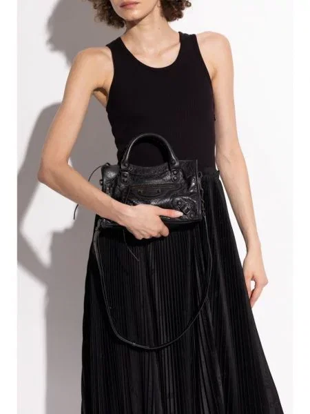 Kožená kabelka Balenciaga černá