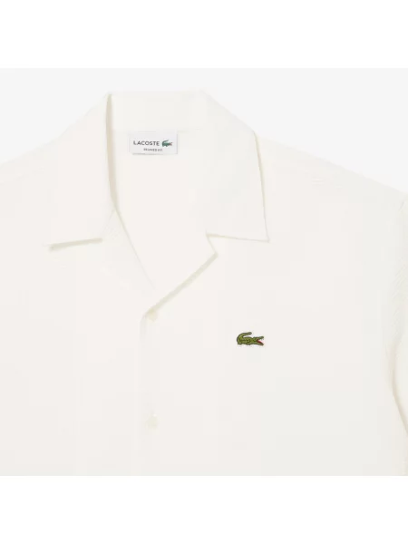 Lacoste Koszula O Swobodnym Kroju Z Waflową Fakturą biały