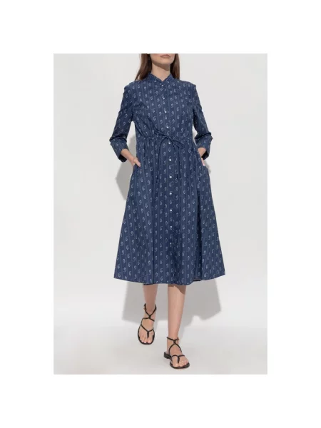 Sukienka koszulowa Tory Burch niebieska
