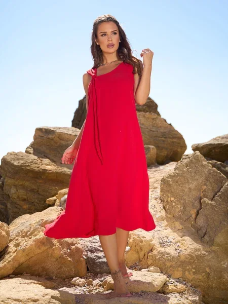 ISSA Plus Сарафан червоний