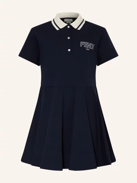 Fendi Sukienka Polo Z Pikowanym Wzorem blau biała
