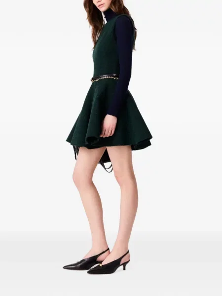 Scurt rochie Maje fără mâneci din tweed verde